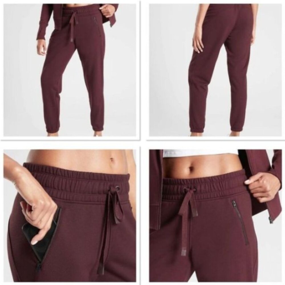 Athleta Bounce Back Jogger Sweatpants Size 2X Shade Burgundy / Maroon